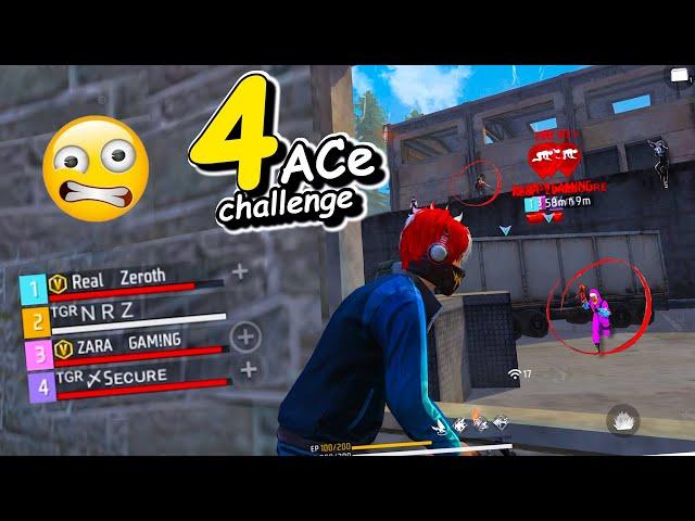 4 Ace Challenge Can I ?  " V Badge " Players Shocked  Ft. @realzeroth @ZaraGamiing