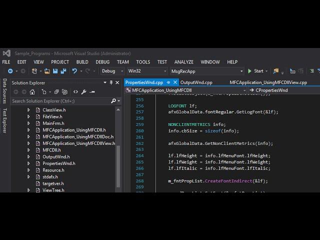 Visual Studio tutorial 2 Solution explorer and class view