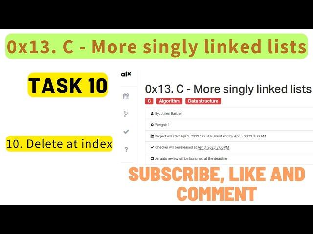 0x13. C - More singly linked lists;ALX: 10. Delete at index