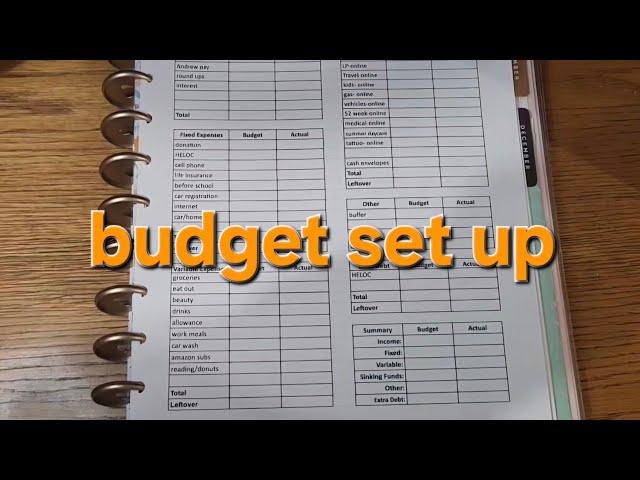 Paycheck Budget Set Up | Zero Based Budgeting