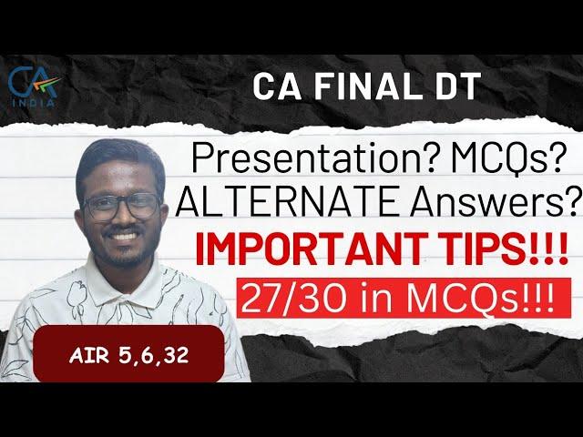 DT 80 Marks Certified Copy! | CA Final | 27/30 Marks in MCQs!!!