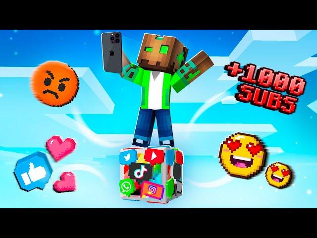 Minecraft PERO es 1 BLOQUE de REDES SOCIALES