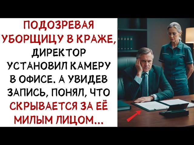 Подозревая уборщицу в краже, директор установил камеру в офисе. Увидев запись, он.. ИСТОРИИ ИЗ ЖИЗНИ