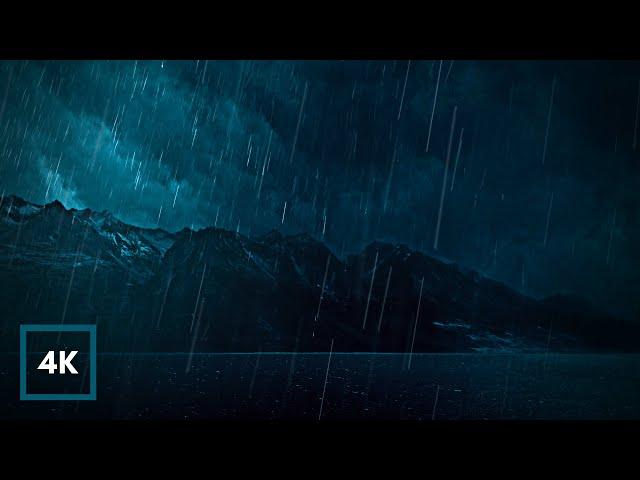 HEAVY RAIN & Wind in Mountains | Sleep Fast to Heavy Rain No Thunder over a Lake