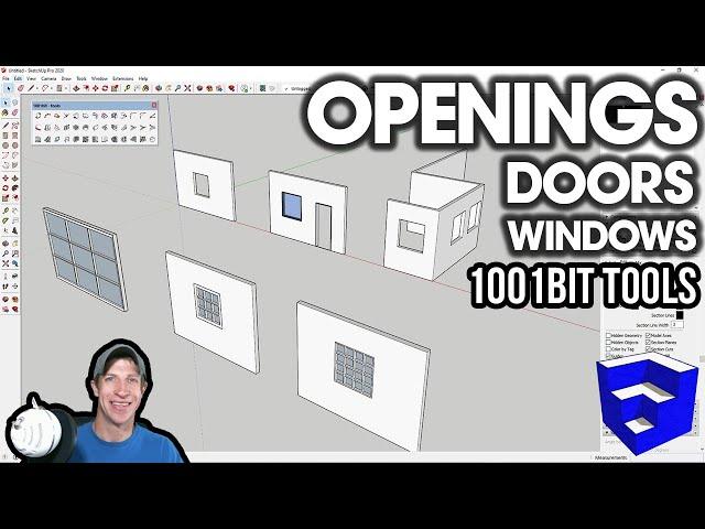 Easy OPENINGS, DOORS, and WINDOWS in SketchUp with 1001Bit Tools!