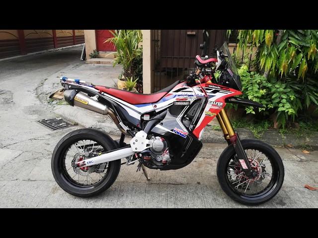 Honda Crf250L rally supermoto walkaround and arrow sound 305cc takegawa pcv