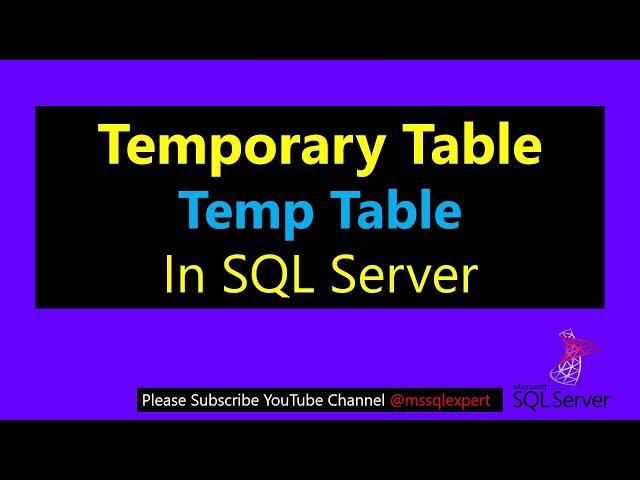 create temp table sql | temporary table in sql | create temporary table