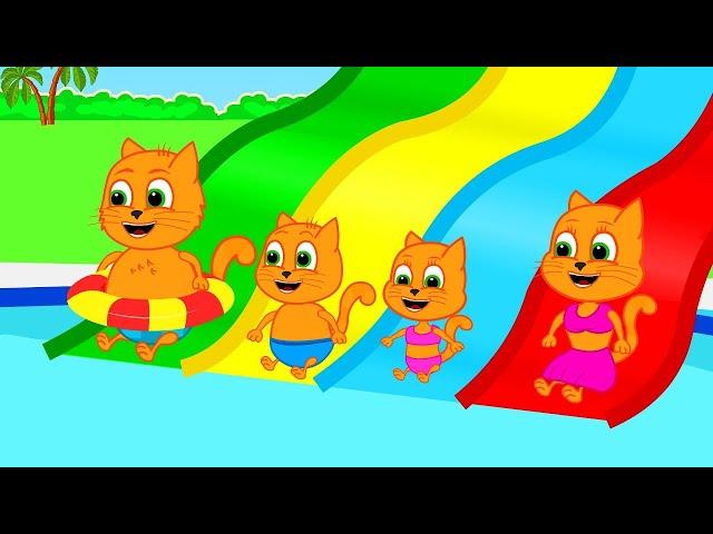  Cats Family in English - Rainbow Hill Cartoon for Kids