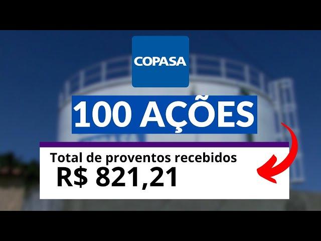 QUANTO RENDE 100 AÇÕES DE COPASA #csmg3