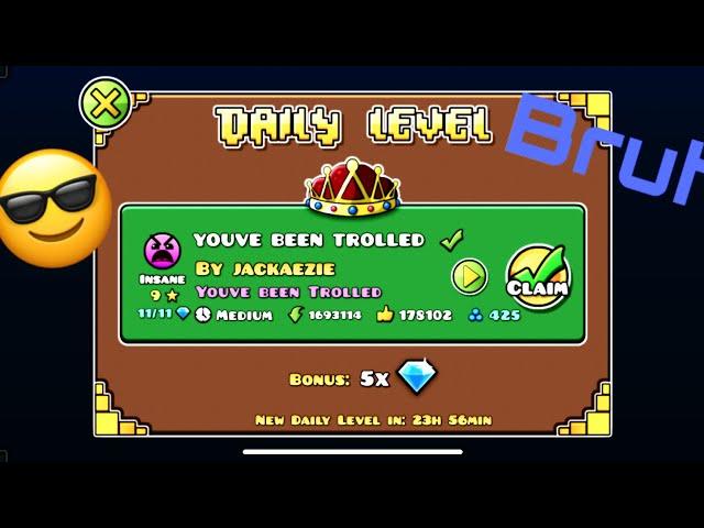 “You’ve been trolled” as the daily level - Geometry dash [April fools]