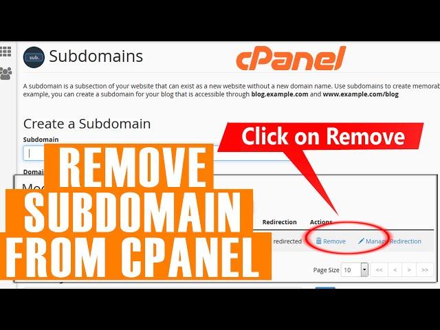 How to remove subdomain from cPanel?