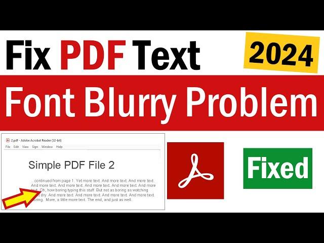 How to Fix PDF Text Font Blurry Problem | PDF Font Looks Blurry | How To Fix Blurry PDF