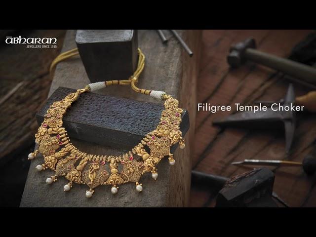 Filigree Temple Choker - Fine Hand-Crafted Jewellery - Abharan Jewellers (Since 1935)