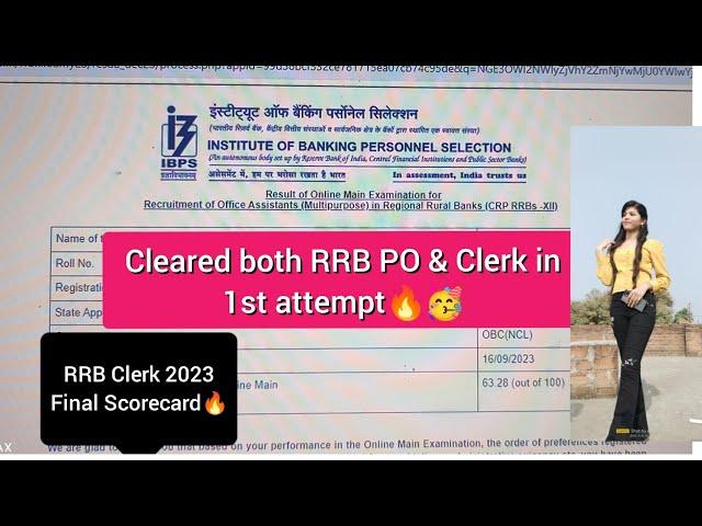 Selected in both RRB PO & CLERKMy RRB clerk 2023 Final Scorecard#rrb #rrbclerk #rrbpo #result