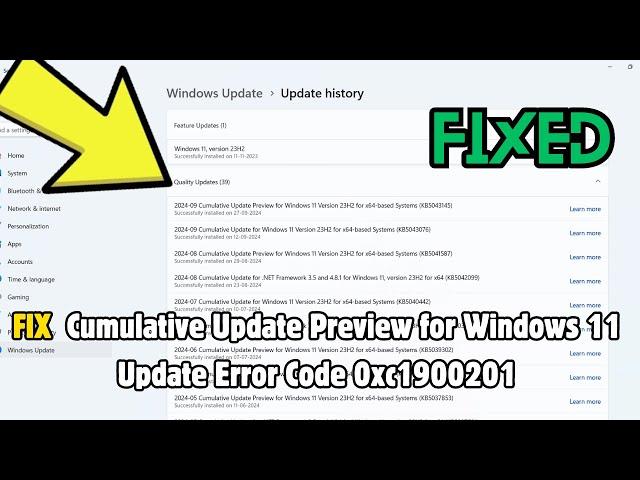 How to Fix Cumulative Update Preview for Windows 11 Update Error Code 0xc1900201