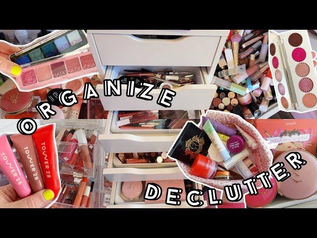 declutter & organize my makeup, hygiene products satisfying, ulta haul, palette organization