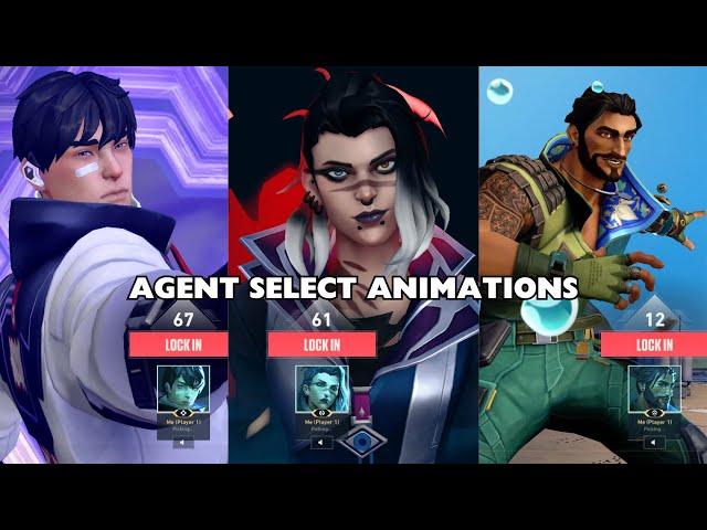 VALORANT - Every Agent Select Animation (UPDATED MENU)