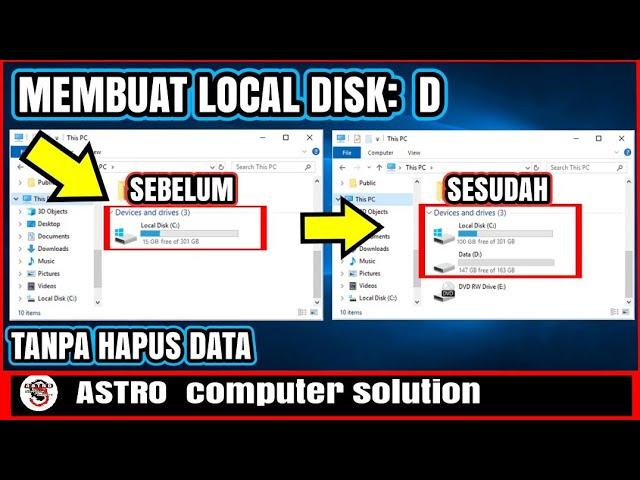 Cara Mudah Membuat Local Disk D Windows 10