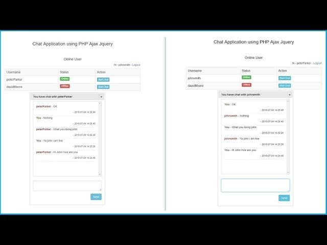 Real Time Chat Message - Chat Application using PHP Ajax Jquery - 7