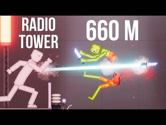 People Playground vs Melon Playground on A High Radio Tower - People Playground 1.26 beta