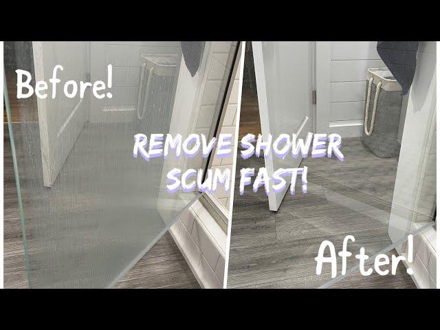 How to remove HARD WATER Spots & SCUM for GLASS SHOWER DOORS!! 3 SIMPLE Ingredients! 
