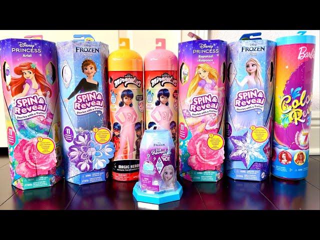 ASMR Disney Princess Spin & REVEAL surprise DOLLS Unboxing Toys Miraculous Ladybug ‼️