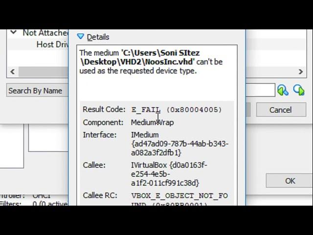 E_FAIL - Failed to Open Disk Image VirtualBox