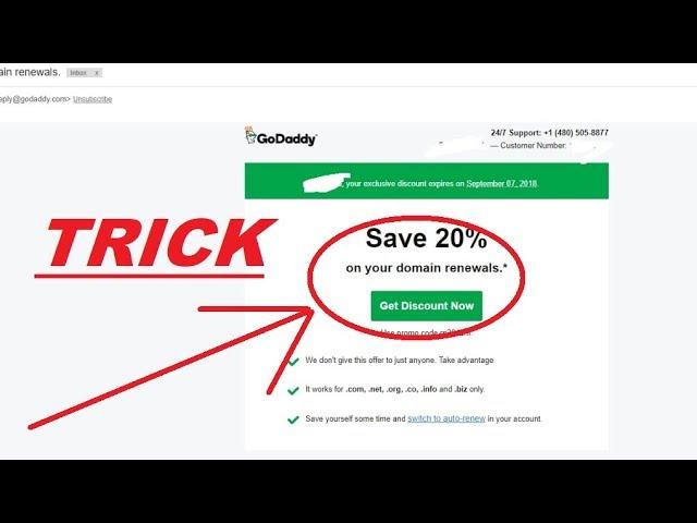 GoDaddy Exclusive Promo Codes for Renewal Domain Names