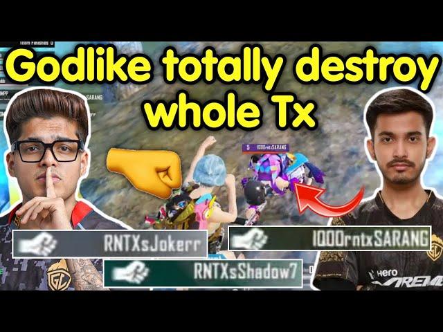 Godlike totally destroy Tx in 10 seconds  Angry Punkk first Sarrang Shadow Joker 