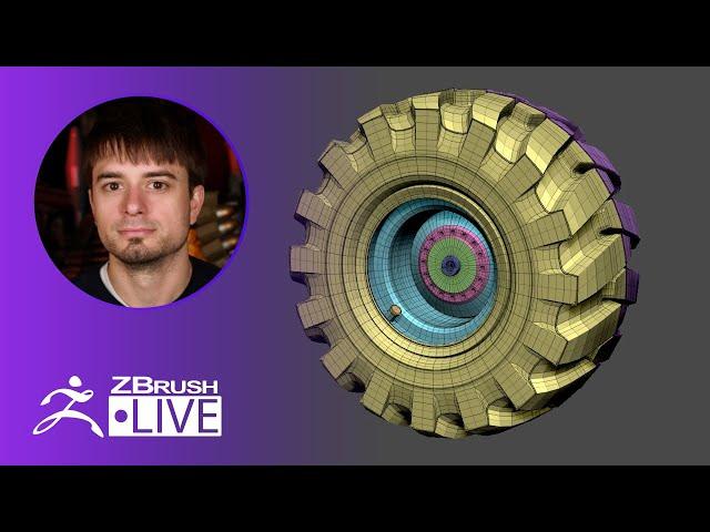 ZBrush 2020 - Modeling Basics: Tire with ZModeler - Pixologic Joseph Drust - ZClassroom LIVE