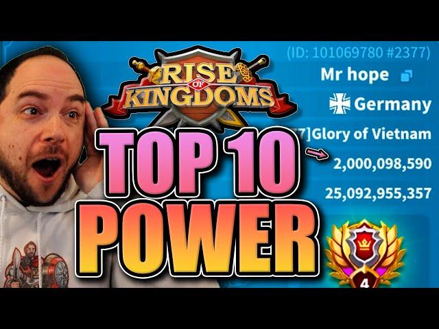 Official Top 10 Highest Power [big updates!] Rise of Kingdoms