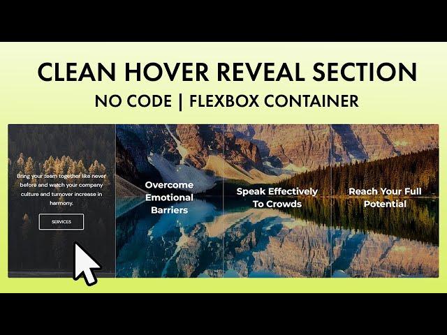 Elementor pro - Text hover over image section with flexbox containers | NO CODE