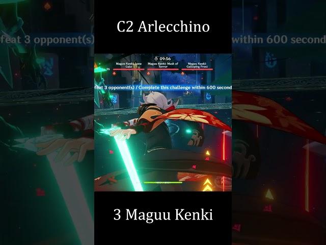 C2 Arlecchino vs triple maguu kenki #genshinimpact #fontaine #neuvillette #kazuha #arlecchino