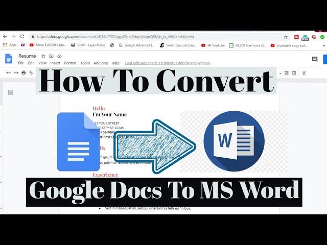 How To Convert Google Docs File To MS Word DocX | Convert Google Doc To Microsoft Word