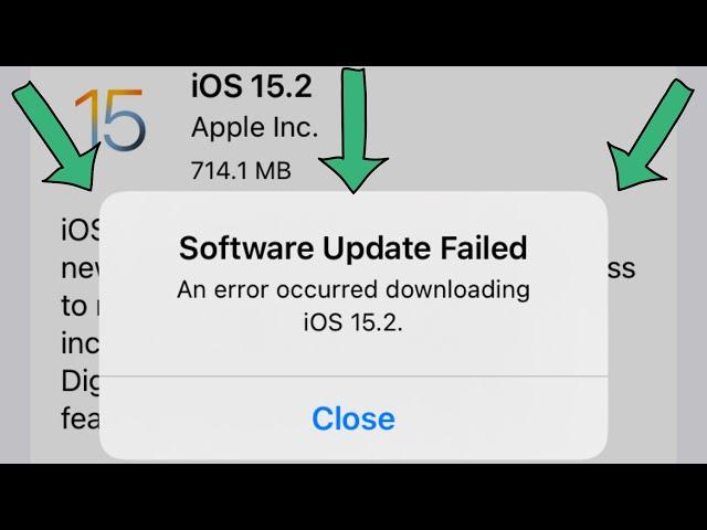 Fix iphone software update failed an error occurred downloading ios 15.2