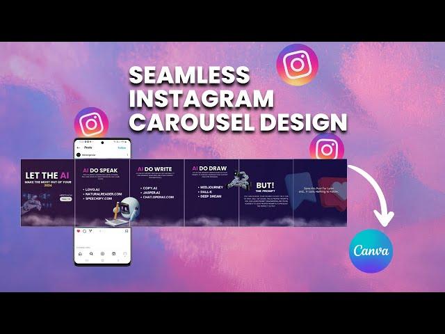 How to Make Seamless Carousel Design for Instagram using Canva | Canva Tutorial