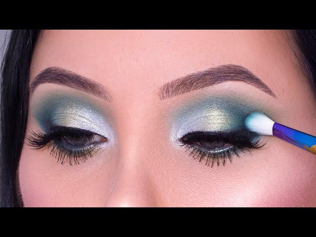 Turquoise Smokey Glam Eye Makeup Look Tutorial