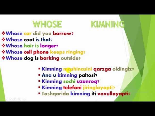 Learning Uzbek language whose=kimning