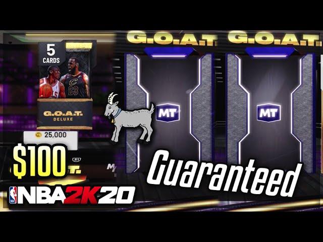 I spent $100 on GUARANTEED GOAT PACKS in nba 2k20 myteam....