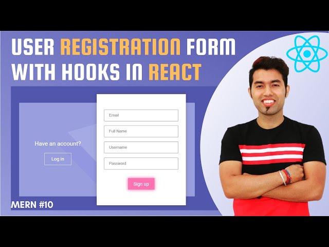  #11: Create Registration Form with Hooks in React JS | Sign Up Form using React in Hindi in 2021