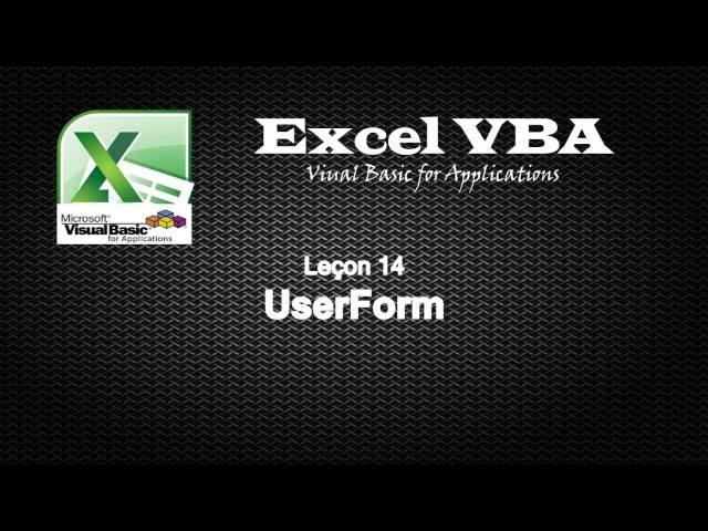 14 Excel VBA - Userform
