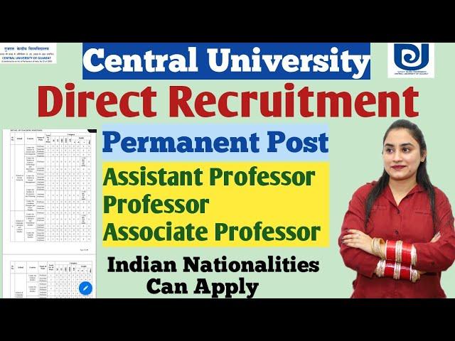 assistant professor vacancy 2021 | Direct Recruitment | associate | professor | Permanent Post