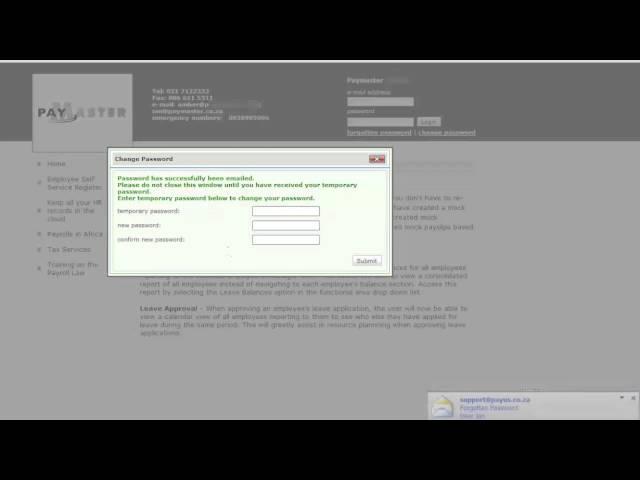 Paymaster Payroll Solutions - Forgot Your Password?