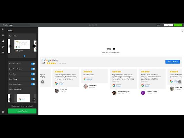 Create Google Reviews Widget for Free on Elfsight