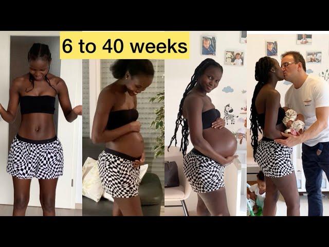 PREGNANCY  BELLY PROGRESSION! 6 WEEKS TO 40 WEEKS.