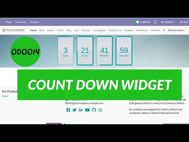 Odoo 14 Count Down Widget