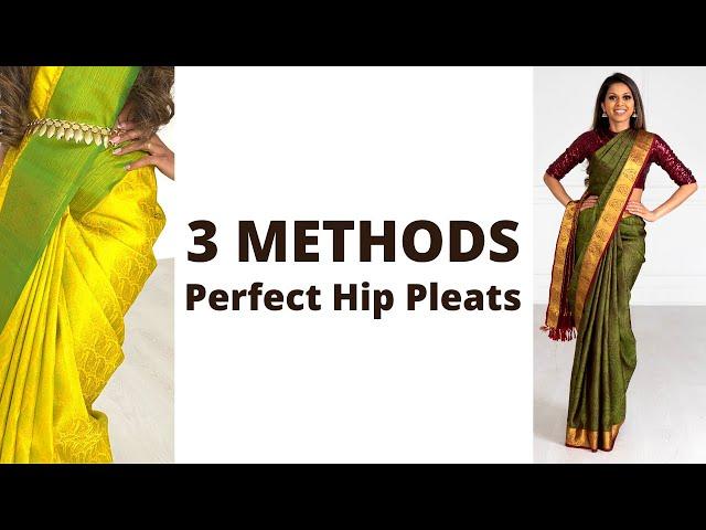 How to PERFECT HIP PLEATS #shorts | How to wear Saree for Beginners | Tia Bhuva