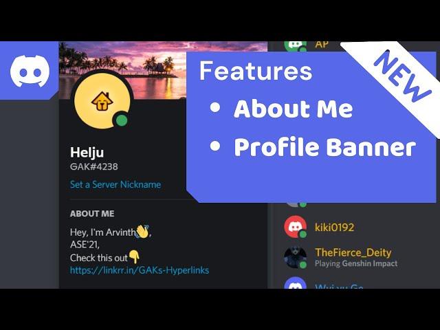 Discord About Me and Profile Banner | How To Use | New Feature 2021 | GAKventure