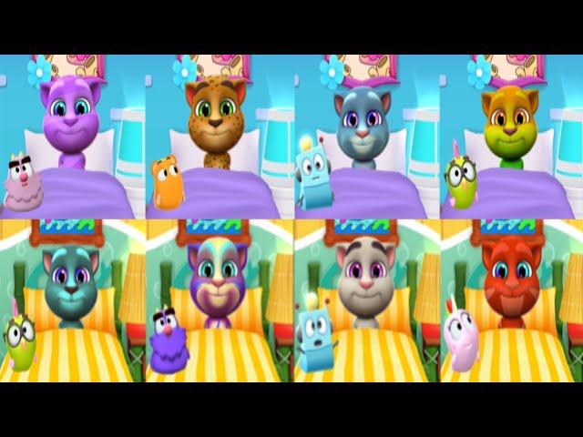 Baby Tom 8 Colors | Purple Vs Green Vs Yellow Vs Blue Vs Rainbow Vs White Vs Red My Talking Tom 2