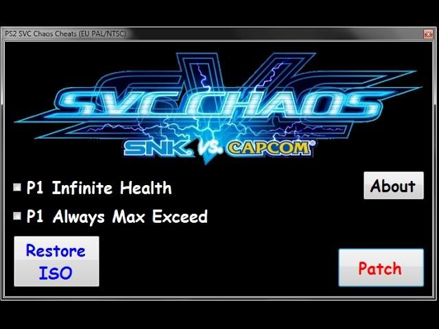 PS2 SVC Chaos: SNK vs Capcom Hack Cheats